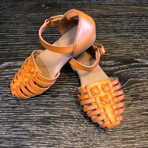 Pointy-toe Huarache Flats